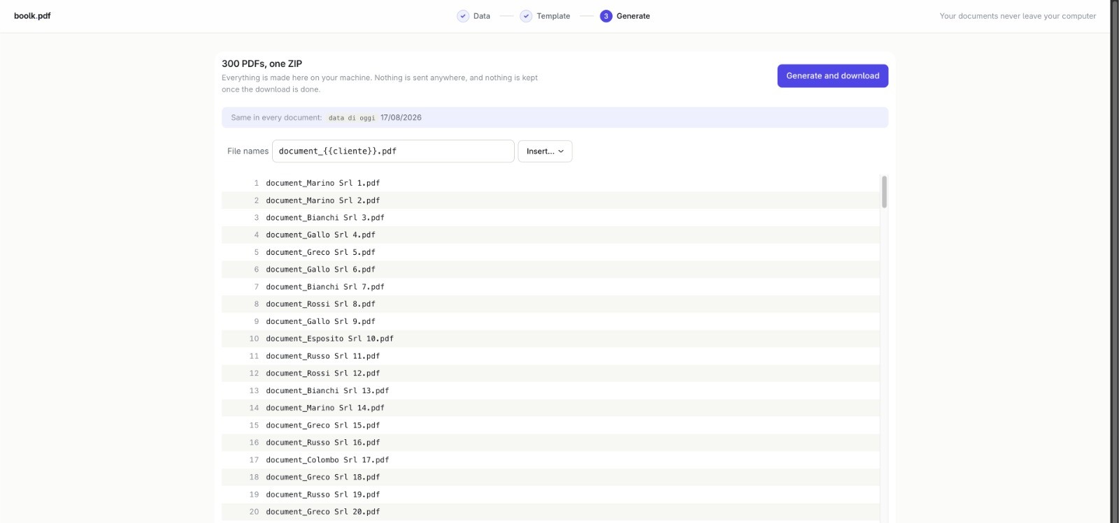 Generating and downloading PDFs