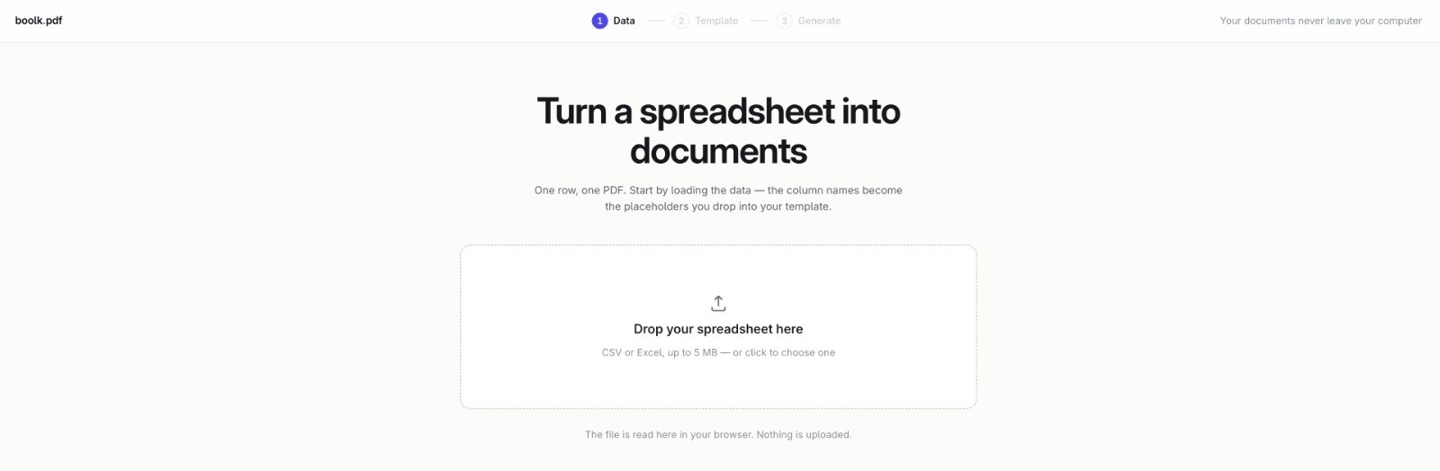 Loading a spreadsheet